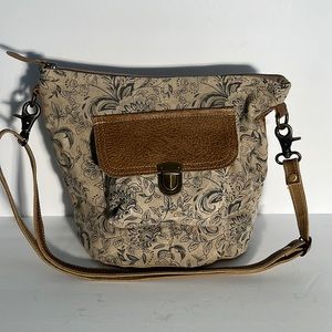 Myra Doyen Upcycled Canvas and Leather Crossbody